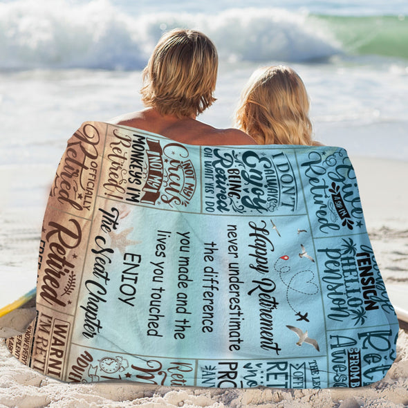 Retirement Blanket Gifts for Women/Men, Funny Farewell Throw Blanket for Going Away Gift, Coworker Leaving Gift