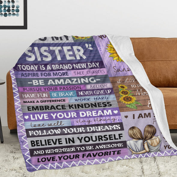 Sister Blanket Gifts, Throw Blankets Gift for Mothers Day, Christmas, Happy Birthday Gifts, Sisters Graduation Gifts Ideas for Women