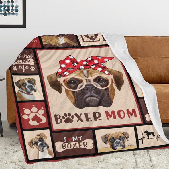 Dog Mom Blanket, Dog Lovers Gifts for Women, Puppy Throw Blanket for Bed Couch Christmas Gift