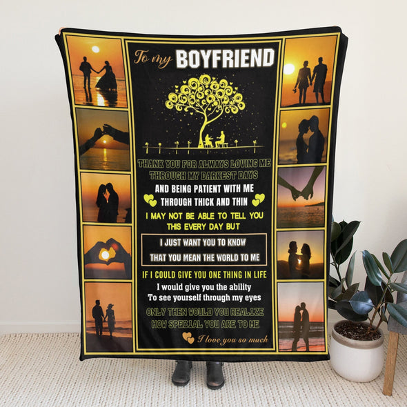 Gifts for Men Boyfriend, Valentine's Anniversary Christmas Birthday I Love You Throw Blanket for Him