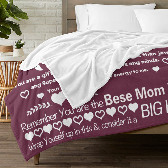 Mom Blanket Gifts for Mother's Day Christmas Birthday Throw from Daughter Son