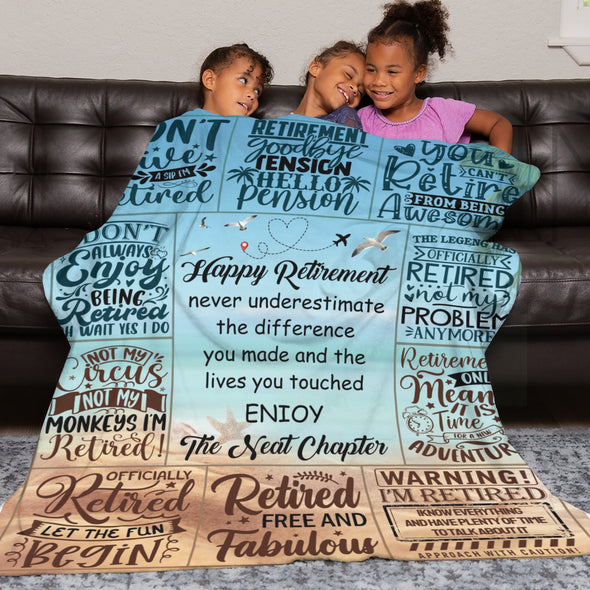 Retirement Blanket Gifts for Women/Men, Funny Farewell Throw Blanket for Going Away Gift, Coworker Leaving Gift