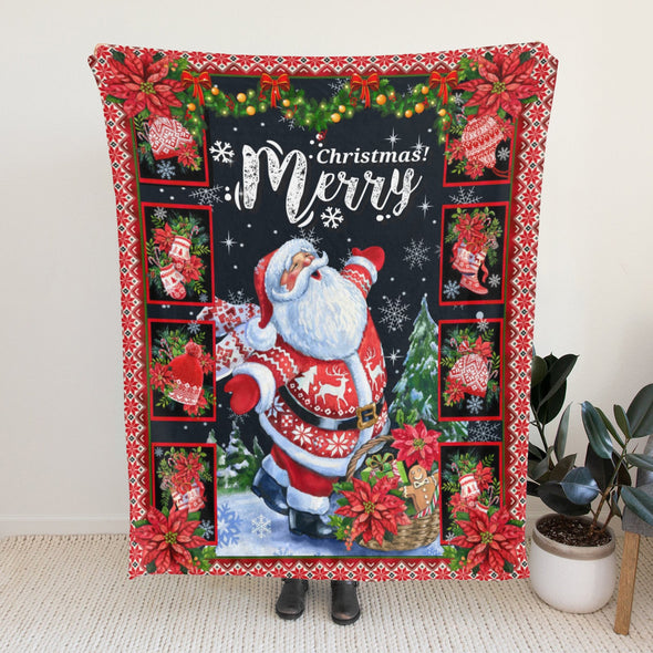 Christmas Blanket, Xmas Gift, Holiday Theme Red Throw for Couch and Bed Home Decor for Mom Women Girls Wife