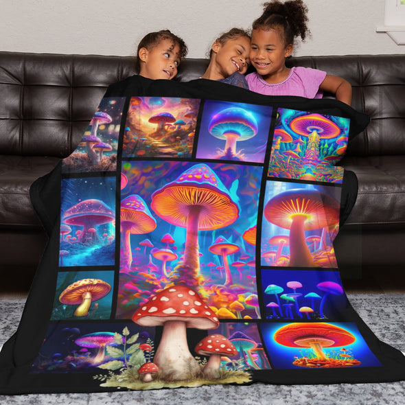 Mushroom Blanket Gifts for Kids Women Throw Blanket for Bed Couch Christmas Home Decorative All Season