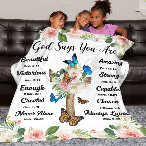 Christian Gifts for Women Blankets, I Am a Child of God Blankets, Inspirational Religious Birthday Gifts, Catholic Spiritual Gifts for Women