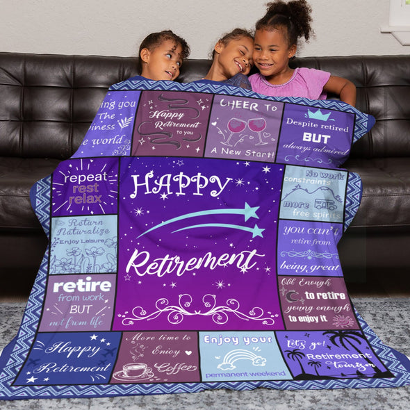 Retirement Blanket Gifts for Women/Men, Funny Farewell Throw Blanket for Going Away Gift, Coworker Leaving Gift