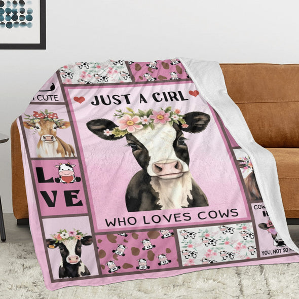 Cow Print Blanket, Cute Cow Throw Blanket Soft Sofa Couch Bed Travel Bedding Room Decor for Kids Teens Adults Christmas Gifts