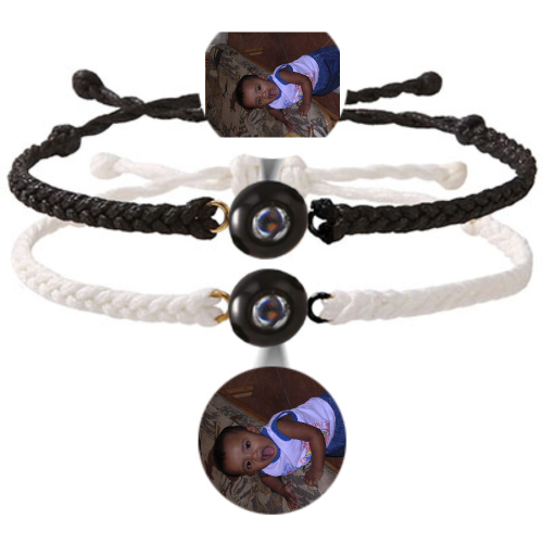 Personalized Projection Bracelets with Photos, Custom Couple Bracelets with Picture inside for Women/Men