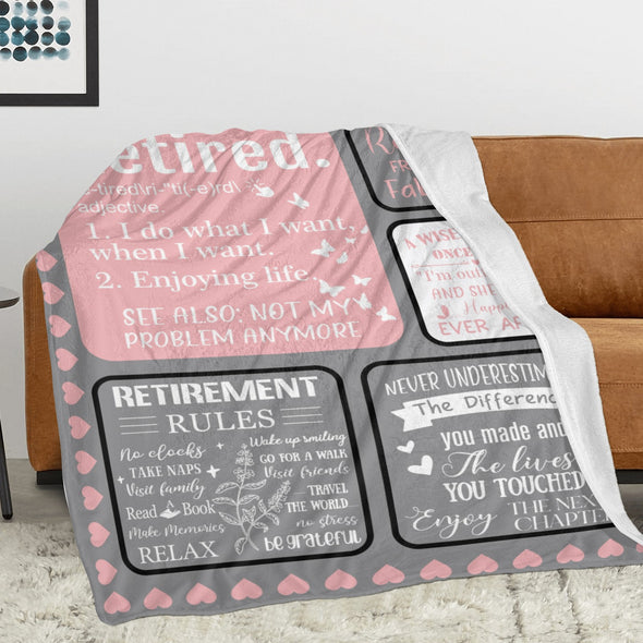 Retirement Blanket Gifts for Women/Men, Funny Farewell Throw Blanket for Going Away Gift, Coworker Leaving Gift