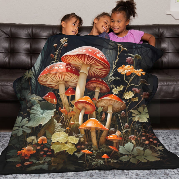 Mushroom Blanket Gifts for Kids Women Throw Blanket for Bed Couch Christmas Home Decorative All Season