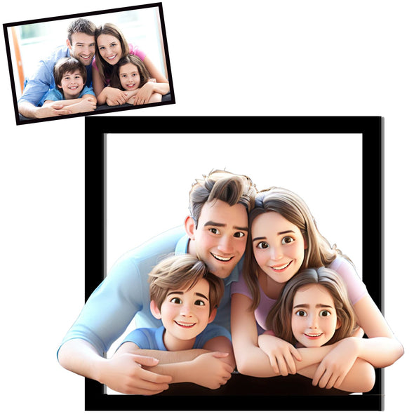 Personalized Cartoon Style 3d Photo Wooden Sign Custom 3D Picture Portrait Wall Art Decor Valentine's Day Couple Gift For Him, Her