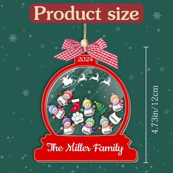 Personalized Christmas Ornaments 2024 Bulk Custom First Family Snowman Ornament Customized with Names for Xmas Memorial Gifts