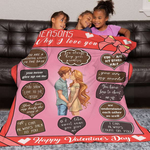 Valentine's Day Blanket Wedding Throw Couple Gifts for Men Women Boyfriend Girlfriend Husband Wife