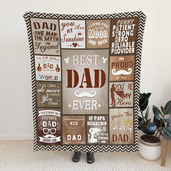 Gift for Dad from Daughter Son, Dad Blanket for Father's Day, Bed Couch Throw Blankets for Anniversary Birthday Christmas