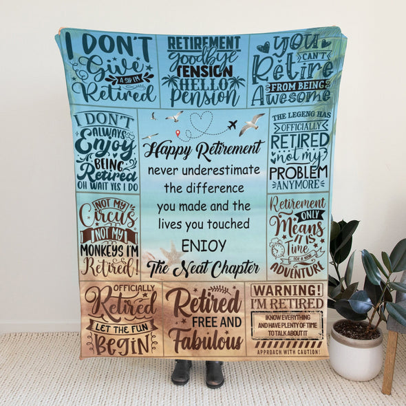 Retirement Blanket Gifts for Women/Men, Funny Farewell Throw Blanket for Going Away Gift, Coworker Leaving Gift