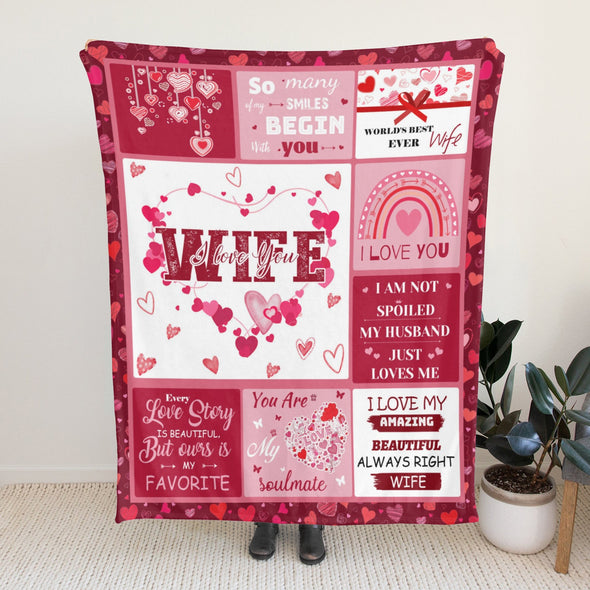 Wife Blanket, Throw Blanket Gifts for Birthday/Wedding/Anniversary/Christmas/Valentines