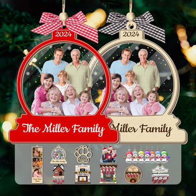 Personalized Christmas Ornaments 2024 Bulk Custom First Family Snowman Ornament Customized with Names for Xmas Memorial Gifts