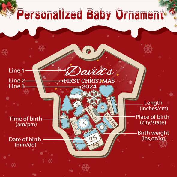 Personalized Babys First Christmas Ornaments 2024 Custom Girl Boy Ornament Customized with Names for Xmas Tree Decorations