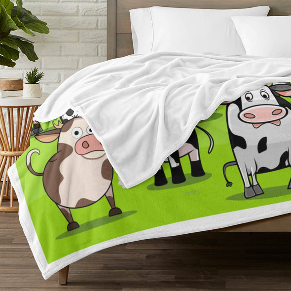 Cow Print Blanket, Cute Cow Throw Blanket Soft Sofa Couch Bed Travel Bedding Room Decor for Kids Teens Adults Christmas Gifts