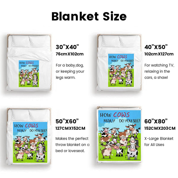 Cow Print Blanket, Cute Cow Throw Blanket Soft Sofa Couch Bed Travel Bedding Room Decor for Kids Teens Adults Christmas Gifts