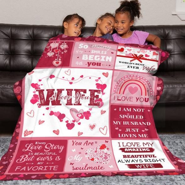 Wife Blanket, Throw Blanket Gifts for Birthday/Wedding/Anniversary/Christmas/Valentines