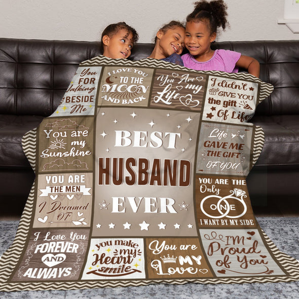 Husband Gifts Blanket, Anniversary Couple Gifts for Him, Throw Blanket for Boyfriend Christmas, Valentine, Birthday, Wedding Gifts