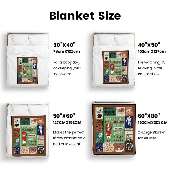 Grandson Blanket Gifts from Grandma, Grandpa, Grandparents, Nana, Grandson Birthday Graduation Soft Bed Throws Blankets