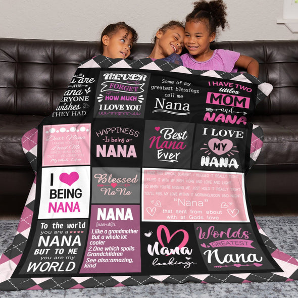 Nana Gifts Blanket, Birthday Gifts for Nana Throw, Nana Gifts from Grandkids, Grandma Gifts for Mothers Day Christmas