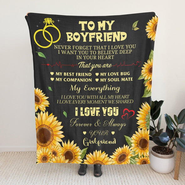 Gifts for Men Boyfriend, Valentine's Anniversary Christmas Birthday I Love You Throw Blanket for Him