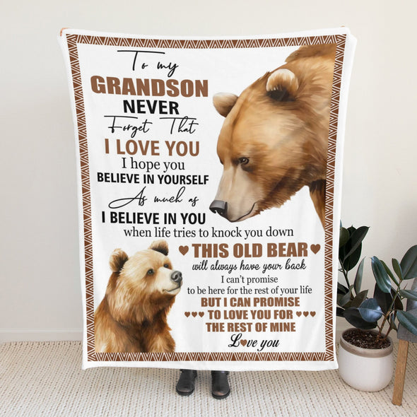 Grandson Blanket Gifts from Grandma, Grandpa, Grandparents, Nana, Grandson Birthday Graduation Soft Bed Throws Blankets