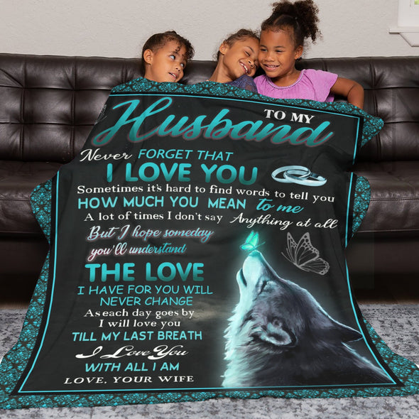 Husband Gifts Blanket, Anniversary Couple Gifts for Him, Throw Blanket for Boyfriend Christmas, Valentine, Birthday, Wedding Gifts