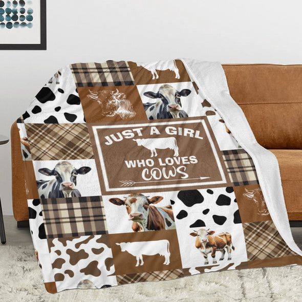 Cow Print Blanket, Cute Cow Throw Blanket Soft Sofa Couch Bed Travel Bedding Room Decor for Kids Teens Adults Christmas Gifts