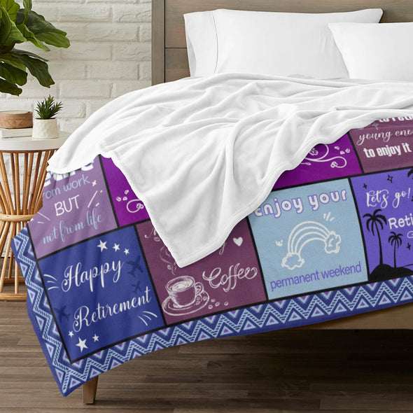 Retirement Blanket Gifts for Women/Men, Funny Farewell Throw Blanket for Going Away Gift, Coworker Leaving Gift