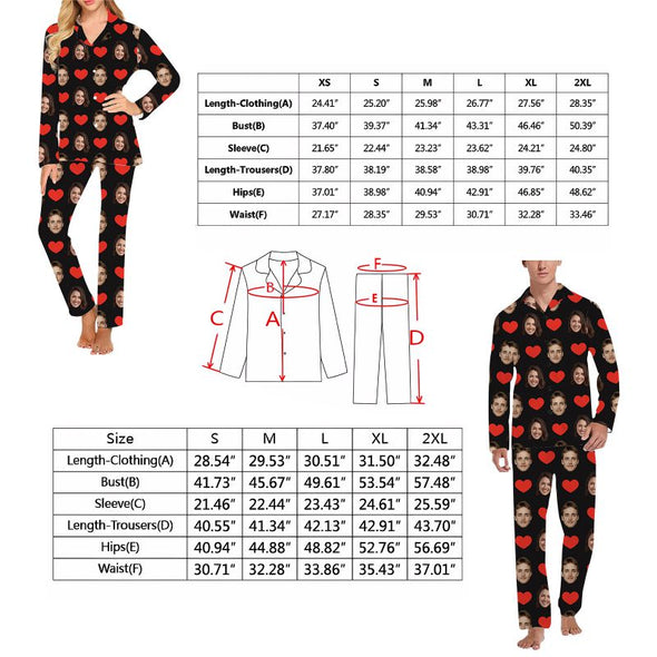 Custom Pajamas with Face Photo Pet Pictures Personalized Long Sleeves Pjs for Women Men Christmas Gift