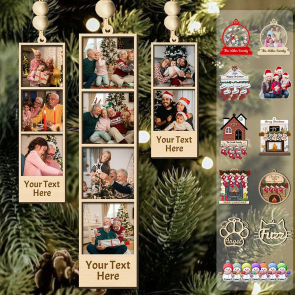 Personalized Christmas Ornaments 2024 Bulk Custom First Family Ornament Customized with Photo Names for Xmas Tree Memorial Gifts