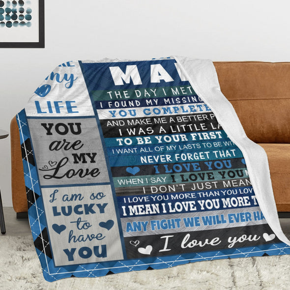 Gifts for Men Boyfriend, Valentine's Anniversary Christmas Birthday I Love You Throw Blanket for Him