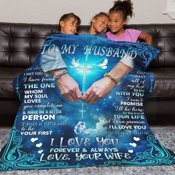 Husband Gifts Blanket, Anniversary Couple Gifts for Him, Throw Blanket for Boyfriend Christmas, Valentine, Birthday, Wedding Gifts