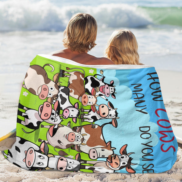 Cow Print Blanket, Cute Cow Throw Blanket Soft Sofa Couch Bed Travel Bedding Room Decor for Kids Teens Adults Christmas Gifts