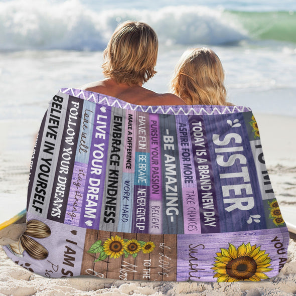 Sister Blanket Gifts, Throw Blankets Gift for Mothers Day, Christmas, Happy Birthday Gifts, Sisters Graduation Gifts Ideas for Women