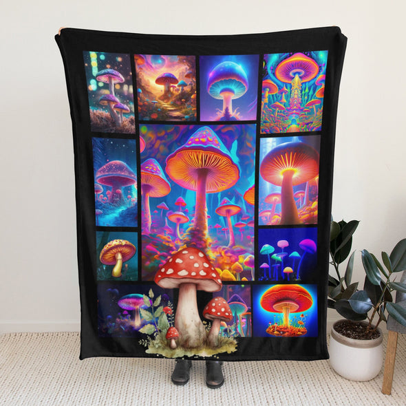 Mushroom Blanket Gifts for Kids Women Throw Blanket for Bed Couch Christmas Home Decorative All Season