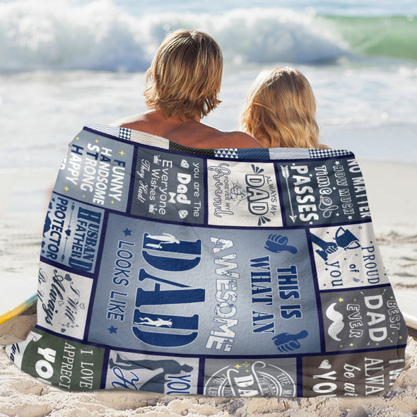 Gift for Dad from Daughter Son, Dad Blanket for Father's Day, Bed Couch Throw Blankets for Anniversary Birthday Christmas