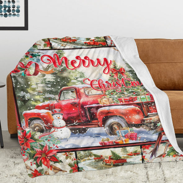 Christmas Blanket, Xmas Gift, Holiday Theme Red Throw for Couch and Bed Home Decor for Mom Women Girls Wife