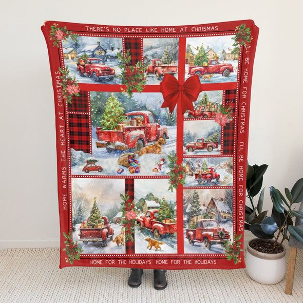 Christmas Blanket, Xmas Gift, Holiday Theme Red Throw for Couch and Bed Home Decor for Mom Women Girls Wife