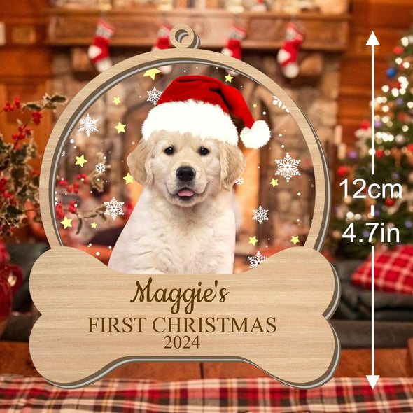 Personalized Dog Photo Christmas Ornaments 2024 Bulk Custom Cat First Christmas Xmas in Memory of Pet