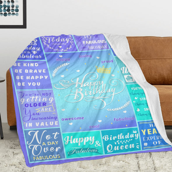 Birthday Gifts for Women Blanket, Happy Birthday Decorations Throw for Girls Her Friend Mom Sister Grandma Wife