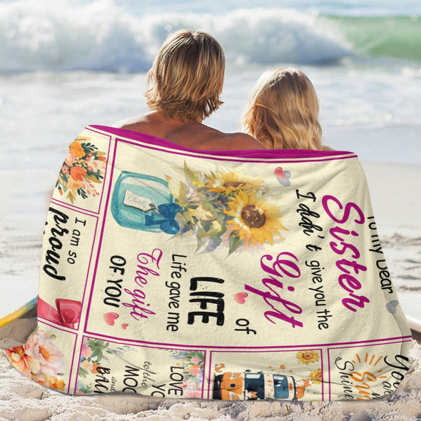 Sister Blanket Gifts, Throw Blankets Gift for Mothers Day, Christmas, Happy Birthday Gifts, Sisters Graduation Gifts Ideas for Women