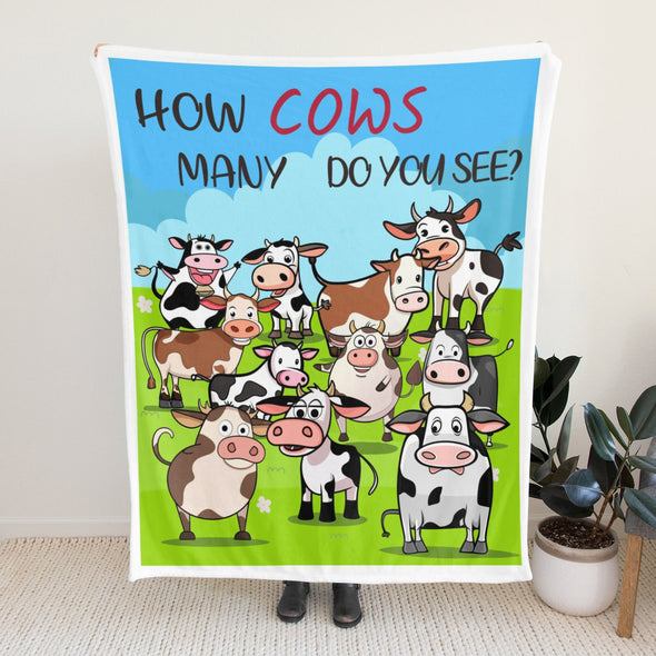 Cow Print Blanket, Cute Cow Throw Blanket Soft Sofa Couch Bed Travel Bedding Room Decor for Kids Teens Adults Christmas Gifts