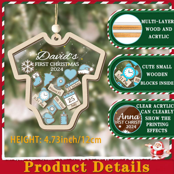 Personalized Babys First Christmas Ornaments 2024 Custom Girl Boy Ornament Customized with Names for Xmas Tree Decorations