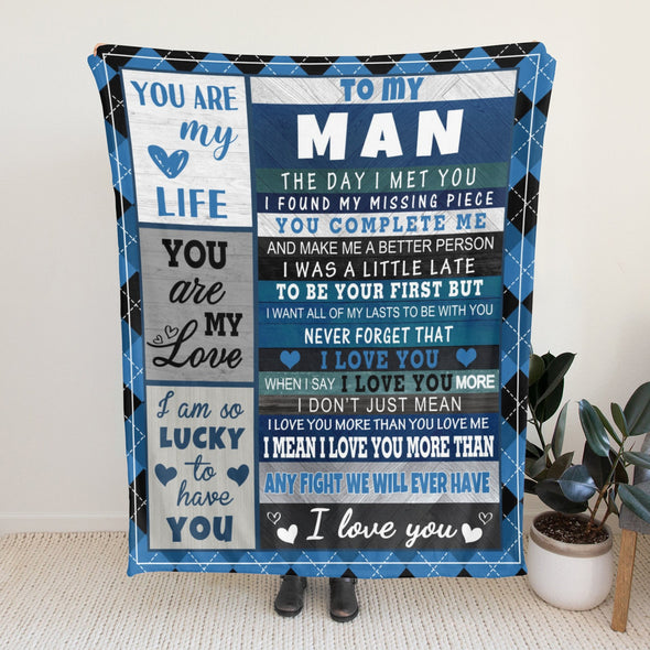 Gifts for Men Boyfriend, Valentine's Anniversary Christmas Birthday I Love You Throw Blanket for Him