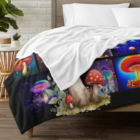 Mushroom Blanket Gifts for Kids Women Throw Blanket for Bed Couch Christmas Home Decorative All Season